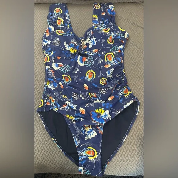 Eomenie Women’s One Piece Swimsuit Tummy Control Cutout Push Up Wide Straps M - Picture 2 of 8